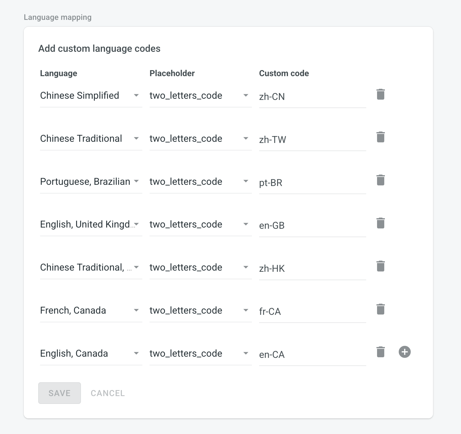 crowdin language mapping config